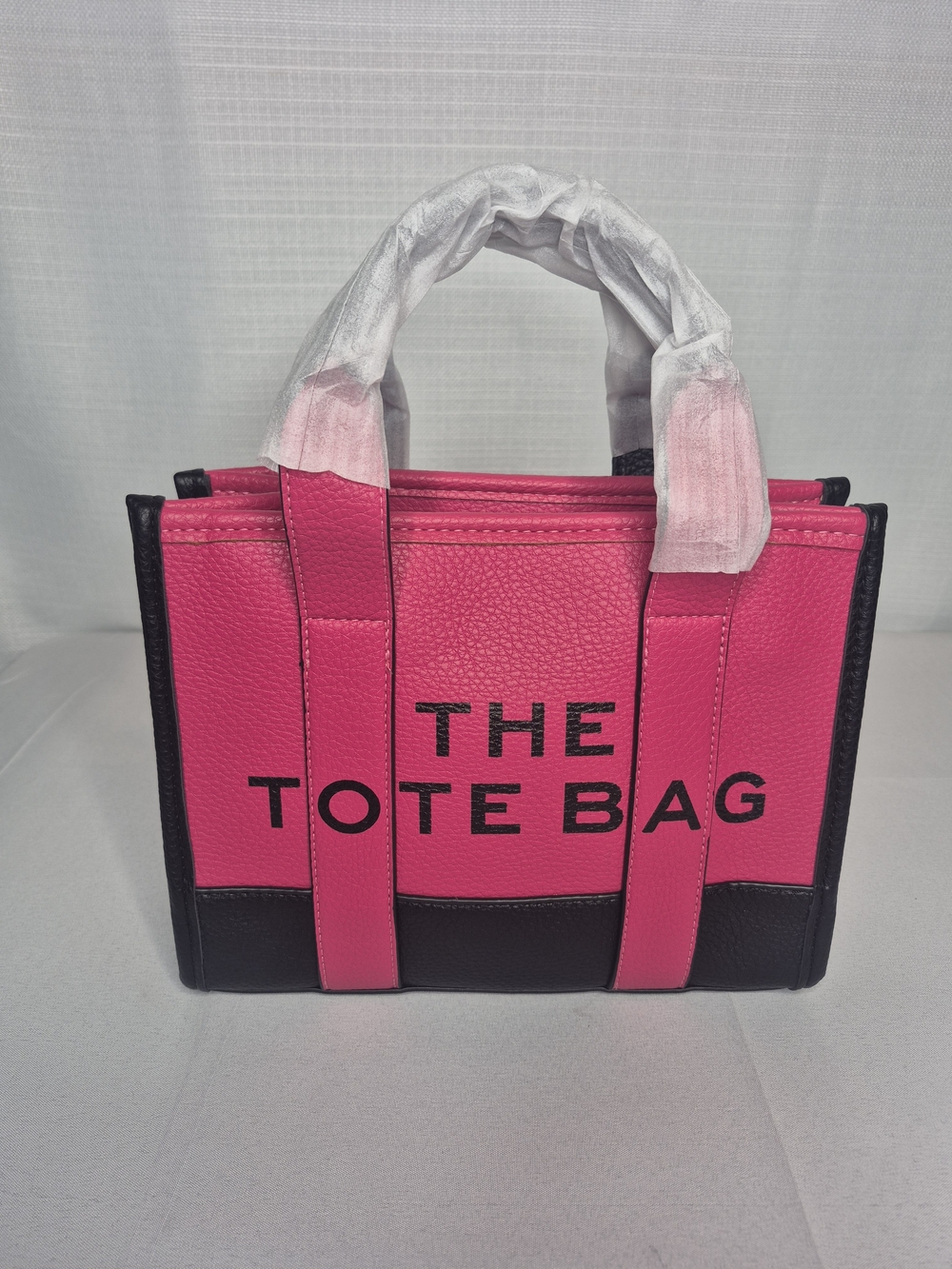 Fashion Pink and Black Women’s Structured Tote Bag NWOT - Picture 3 of 12